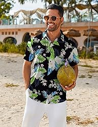 COOFANDY Mens Hawaiian Shirt for Men Short Sleeve