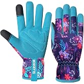 SLARMOR Gardening Gloves for Women, Garden glove, Garden Gifts for Gardener | Ladies Breathable Leather Garden Yard Gloves, T