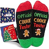 HAPPYPOP Christmas Cookies Candy Socks - Gingerbread Stockings Kids Gifts with Greeting Card
