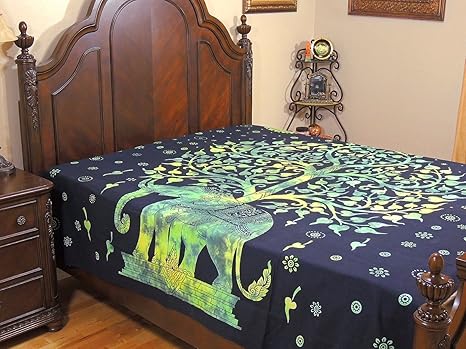 Amazon Com Novahaat Pistachio Green Elephant Cotton Sheet