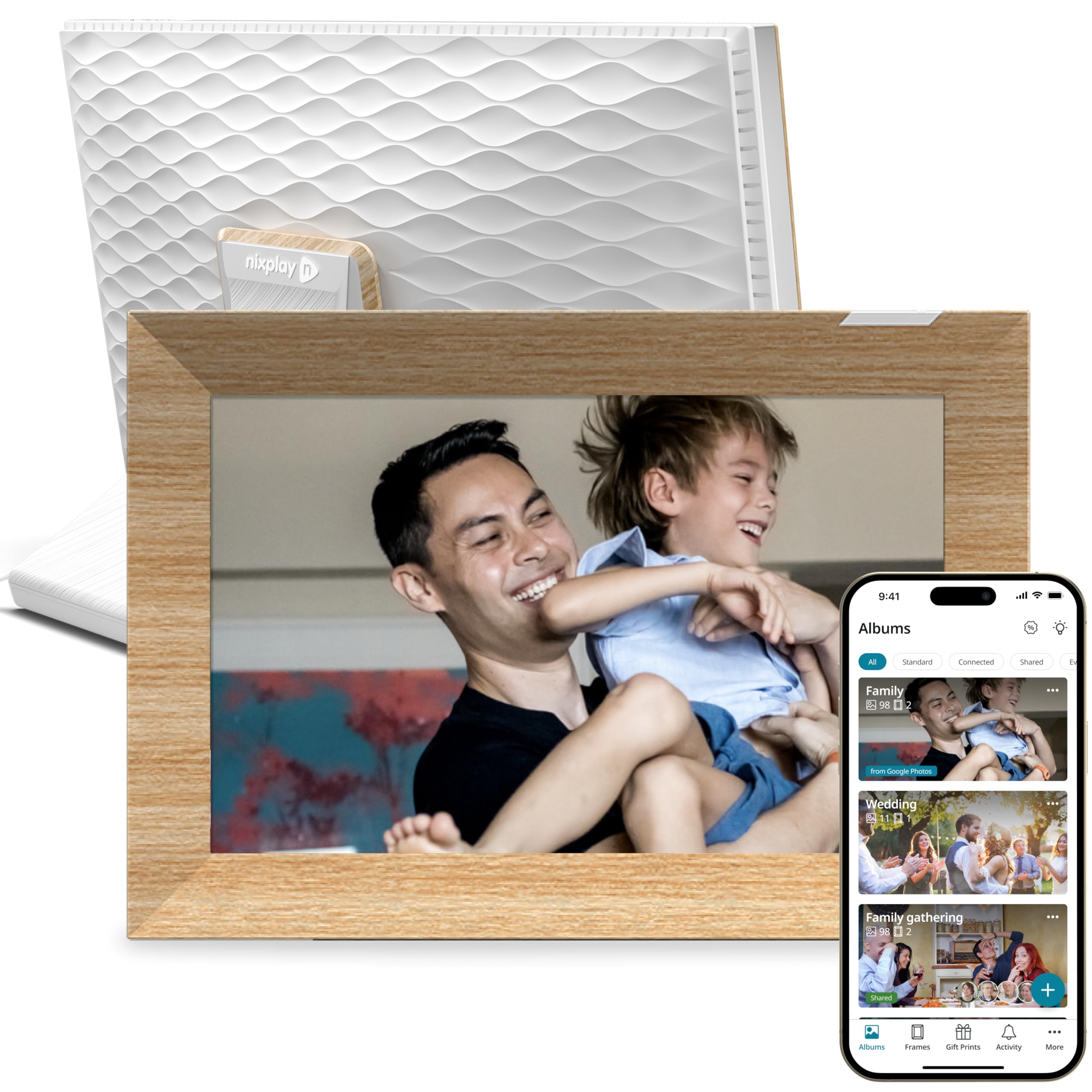 Nixplay Touch Frame: 10.1 inch WiFi Digital Picture Frame - Wood (W10K)