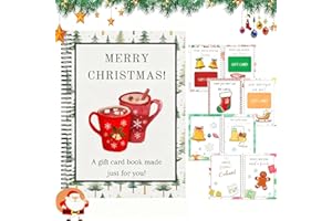 XIJQRAC Christmas Stocking Stuffer Christmas Gift Card Book for Adults, Merry Christ-mas Gift Cards, 5x7 Color Spiral Bound Card Book- Surprises On Every Page, DIY Personalized Xmas Gifts for Family, Friends, Students (C)
