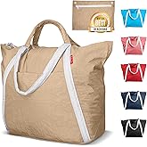 Bodysurf Beach Bags Waterproof Sandproof - Packable Foldable Nylon Zipper Tote Bag for Travel Lightweight, Pool, Boat, Cruise