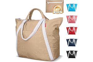 Bodysurf Beach Bags Waterproof Sandproof - Packable Foldable Nylon Zipper Tote Bag for Travel Lightweight, Pool, Boat, Cruise