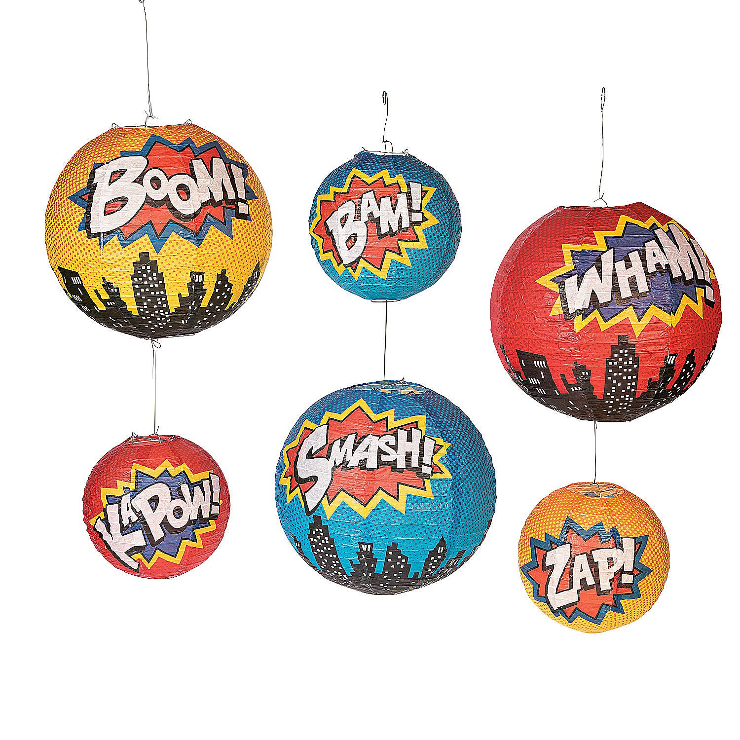 Superhero Paper Lanterns (Set of 6)