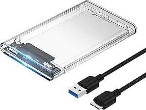 Sabrent Caja de disco duro externo BORRAR sin herramientas SATA a USB 3.0 de 2.5 pulgadas [Optimizado para SSD, soporte UASP SATA III] (EC-OCUB).