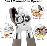 TJ POP Manual Can Opener Heavy Duty Smooth Edge Non-Slip Handles Brown view 4