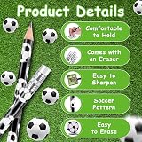 AUAUY Soccer Pencils 12 Pcs Theme Wooden with Erasers Unsharpened Gift Set view 3