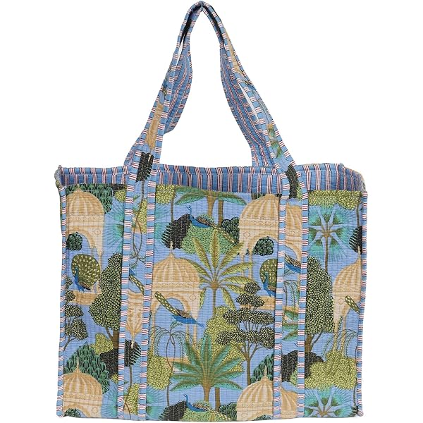 Women's Lightweight Cotton Tote Bag - Reversible Quilted Shoulder Bag For Shopping, Beach, Grocery (15x18x5.5in) - View #5
