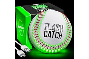 FlashCatch Rechargeable Light Up Baseball - Sports Gifts for Boys - Ball Accessories Gear Gift Ideas for Teenage Boy - Glow in Dark Balls - Cool Stuff for Teen Kids Age 8, 9, 10, 11, 12, 13, 14 Year
