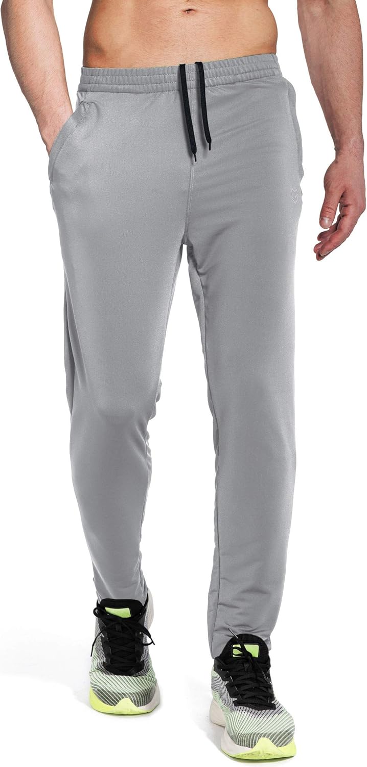 G Gradual Men's Sweatpants with Zipper Pockets Tapered Track Athletic Pants for Men Running, Exercise, Workout: Clothing