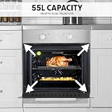 Dellonda Baridi 60cm Built-In Oven, 55L, 5 Functions, Stainless Steel view 2