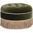 Jennifer Taylor Home Yolanda 24" Round Upholstered Accent Ottoman, Medium