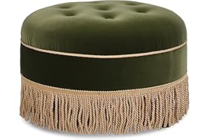 Jennifer Taylor Home Yolanda 24" Round Upholstered Accent Ottoman, Medium
