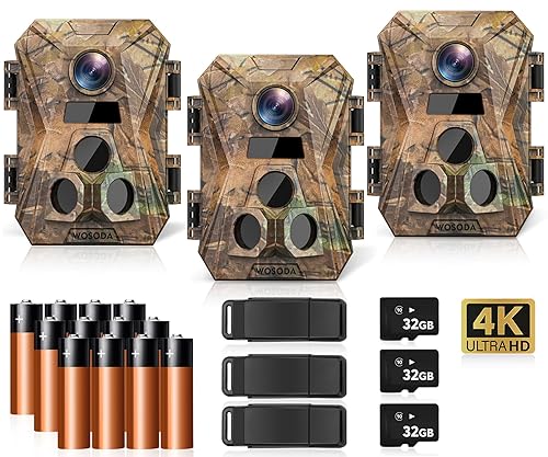 WOSODA Mini Trail Camera Pack, 4K 36MP Game Cameras with Night