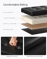 SONGMICS Storage Ottoman Foldable 31x41x31 cm Foot Stool 130 kg Ink Black view 3