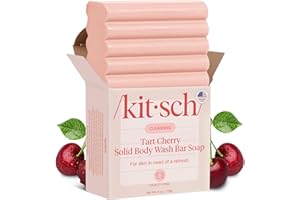Kitsch Cleansing Tart Cherry Soap Bar with Refreshing Scent - Eco-Friendly Body Wash Women Love - Cherry Solid Bar Soap for D