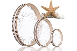 BOGAZNET Pack of 3 Sound Healing Instruments - Ocean Drums 12 Inch Ocean Sound Drum for Meditation 8 Inch Wave Drum for Relaxation 4 Inch Healing for Stress Relief