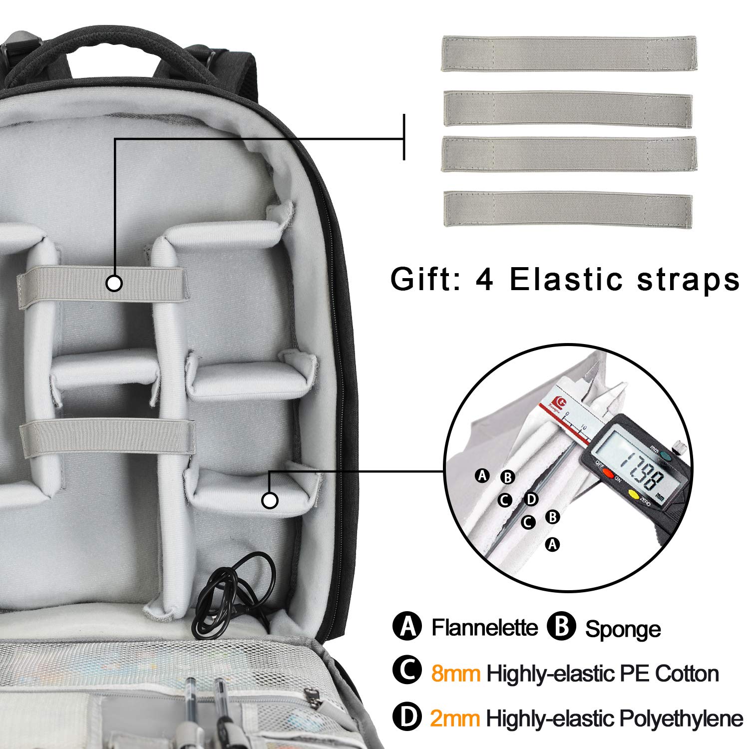 Cwatcun Camera Backpack with Rain Cover, Tripod Holder, USB Port, 15.6