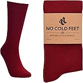 No Cold Feet Men’s Burgundy Dress Socks – Classic Soft Crew Dress Socks, All-Day Comfort for Work, Business or Weddings