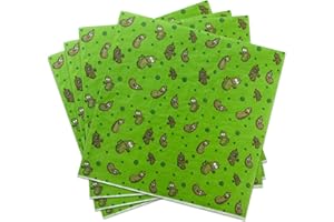 Pandecor 50 Pieces Disposable Paper Pickle Luncheon Napkins,Birthday Cucumber Party,Cartoon Pickles Theme Party Decorations