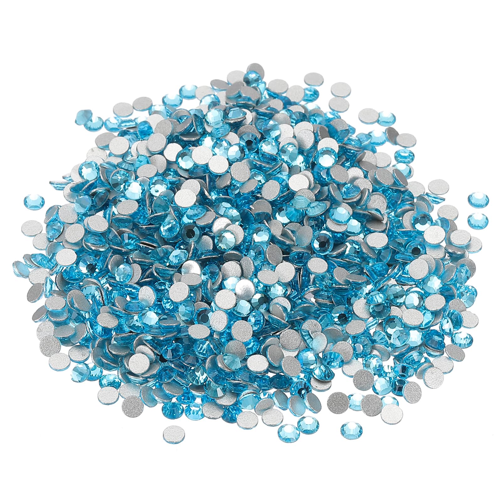 PATIKIL SS12/1440Pcs Glass Diamante Rhinestone, Crystal Glass Flat Back Rhinestones Round Crystal Man Made Gems Diamond Decor for Nail Art Craft Clothes DIY Makeup, Blue