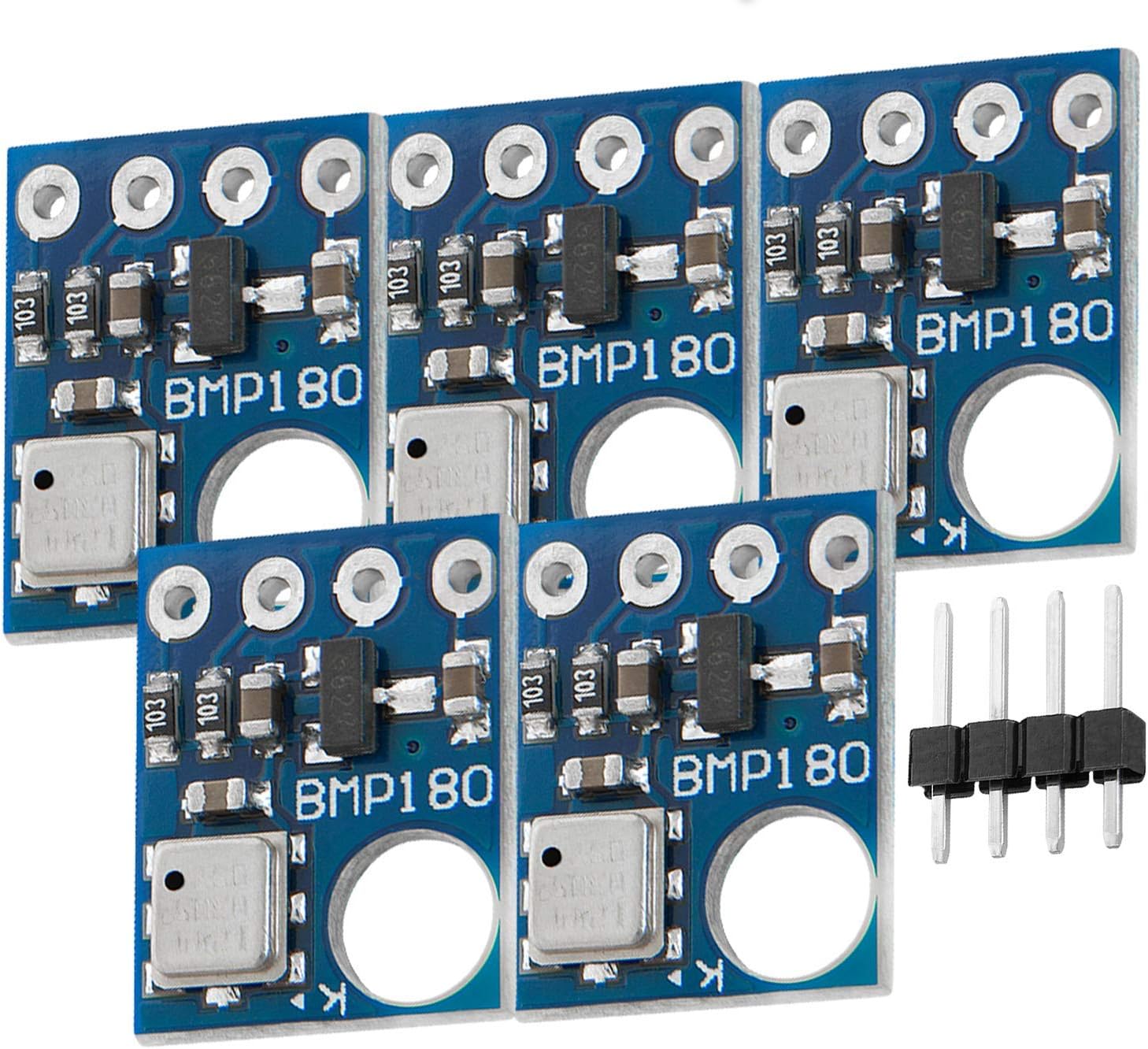 AZDelivery 5 x GY-68 BMP180 Digital Barometric Pressure Temperature and Altitude Sensor Module Board compatible with Raspberry Pi including E-Book!