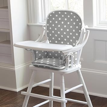 grey and white high chair
