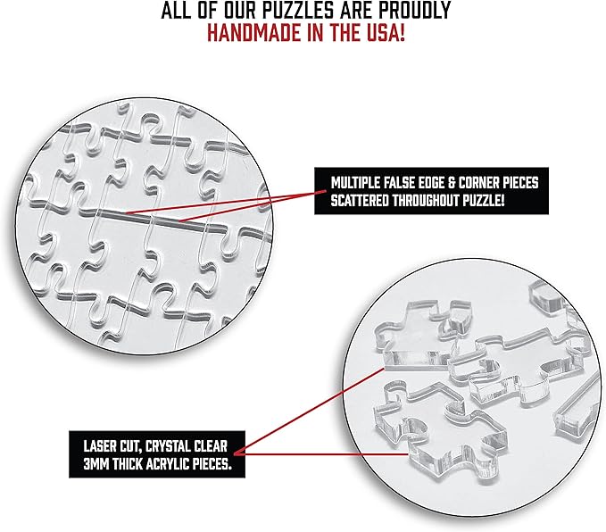 Amazon Com The Clearly Impossible Puzzle Medium 200 Pieces Clear Difficult Jigsaw Puzzle False Edge Pieces Clear Hard Puzzle 200 Piece Difficult Puzzle For Adults Toys Games