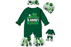 AGAPENG Newborn Girl Clothes Ruffle Letter Print Romper Infant Bell Bottom Jumpsuit Boho Baby Girl Clothes with Headband Hat