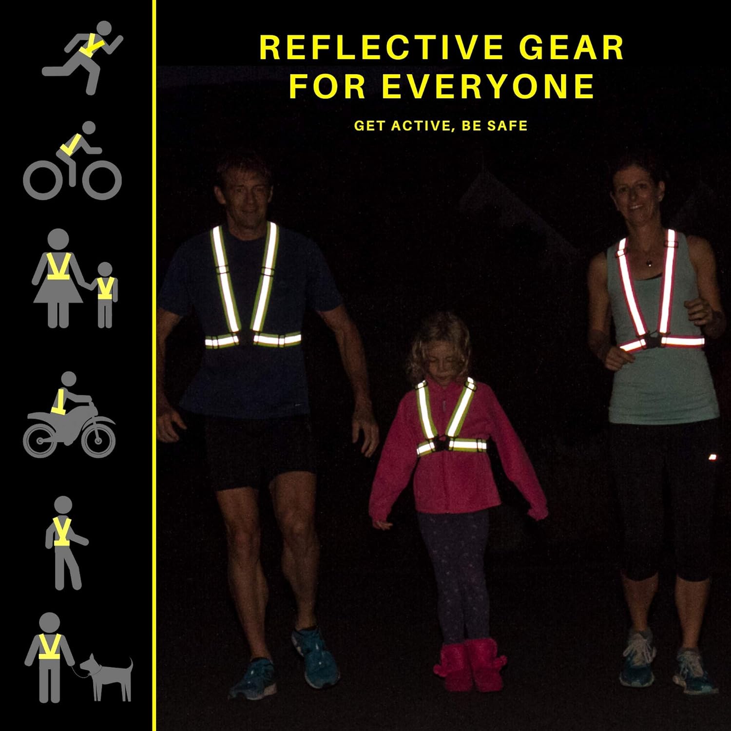 Tuvizo Reflective Vest for Running or Cycling - Comfortable Reflective Gear for High Visibility and Safety : Sports & Outdoors