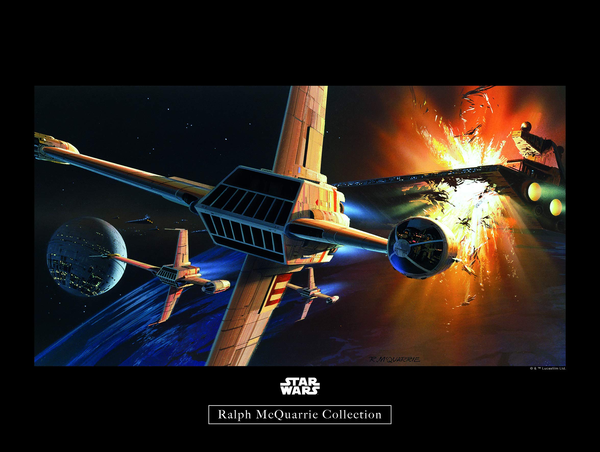 Komar Wall Picture Star Wars Classic RMQ Endor Orbit War Children's Room Decoration Art Print Without Frame WB137-40 x 30 cm Size 40 x 30 cm (Width x Height)