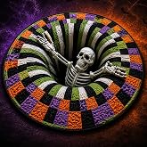 Qiieoev 2026 Thickened 3D Halloween Rug, 3D Horror Vortex Round Rug with Non-Slip Bottom, Soft Crystal Velvet for Haunted House, Living Room, Dorm & Horror Party Decor，Style A：31.5 x 31.5 in