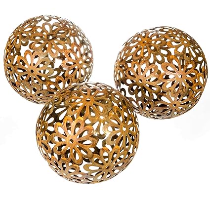 Dekokugel Blumen Metallkugel Rost Gartendeko Gartenkugel ...