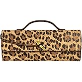 Joryin Leopard Print Purse Evening Bag for Women Evening Clutch Crossbody Bag Shoulder Bag Handbags Top Handle Bag Formal Evening Purse, Brown