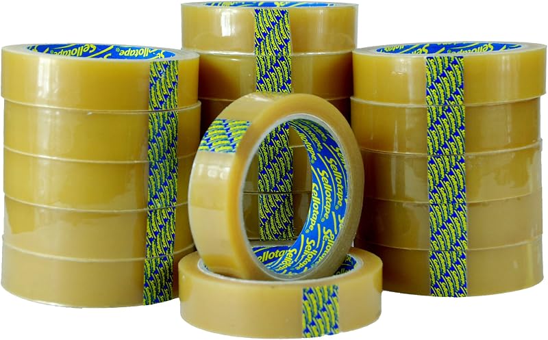 Sellotape Original Golden Tape Clear 24mm x 50m Easy Tear 18 Pack Set