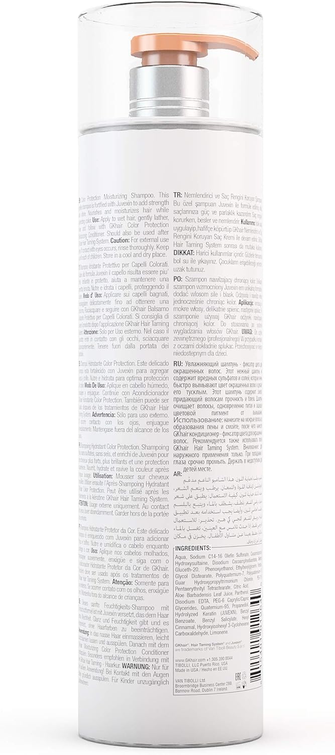 GK HAIR Global Keratin Moisturizing Shampoo 1000ml for Colour Treated Dry Damaged Curly Frizzy Maintaining a Hair Treatment Paraben Sulfate Free for Men and Women - Image 3