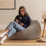 icon Kingston Cord Bean Bag Set of 2 Dawn Grey Large with Filling Included view 2