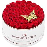 Flomoon Preserved Roses 47-Piece Real Forever Flowers in a Box, Birthday Gifts for Women, Mothers Day Roses Gift for Mom Wife Valentine's Day (Red)