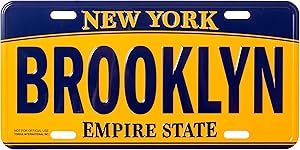 Artisan Owl Brooklyn New York Empire State Blue and Gold Souvenir License Plate