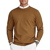 COOFANDY Mens Crew Neck Sweaters Long Sleeve Lightweight Knit Dress Pullover Sweaters