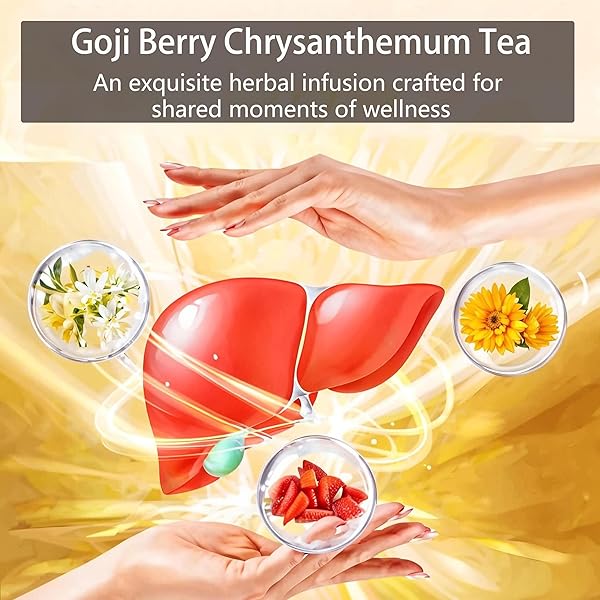 CHICORY AND GARDENIA TEA TEA FOR LIVER HEALTH, DANDELION WOLFBERRY TEA BAGS, 8 EXCELLENT RAW MATERIAL FORMULAS, LIVER CLEANSE & DETOX HERBAL TEA BAGS, VEGAN, SUGAR-FREE & CAFFEINE-FREE ((1PACK 15BAGS))