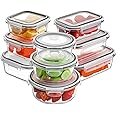 HOMBERKING Glass Food Storage Containers with Lids, [18 Piece] Glass Meal Prep Containers, Airtight Glass Lunch Bento Boxes, BPA-Free & Leak Proof (9 lids & 9 Containers) - Grey