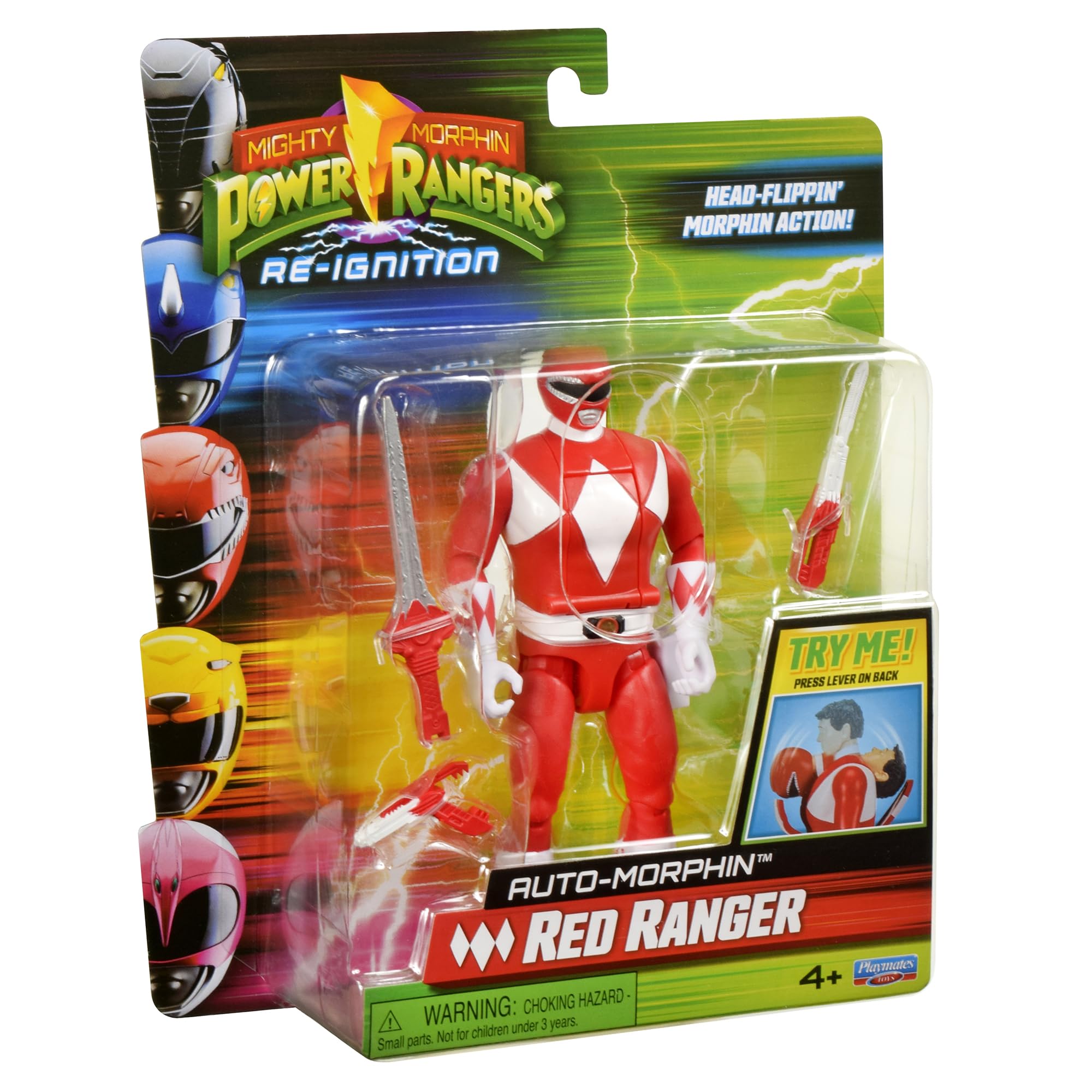 Power Rangers Mighty Morphin Re-Ignition - Auto-Morphin Red Ranger Action Figure by Playmates Toys