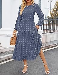 ZESICA Women's Fall Long Sleeve Maxi Dresses 2025