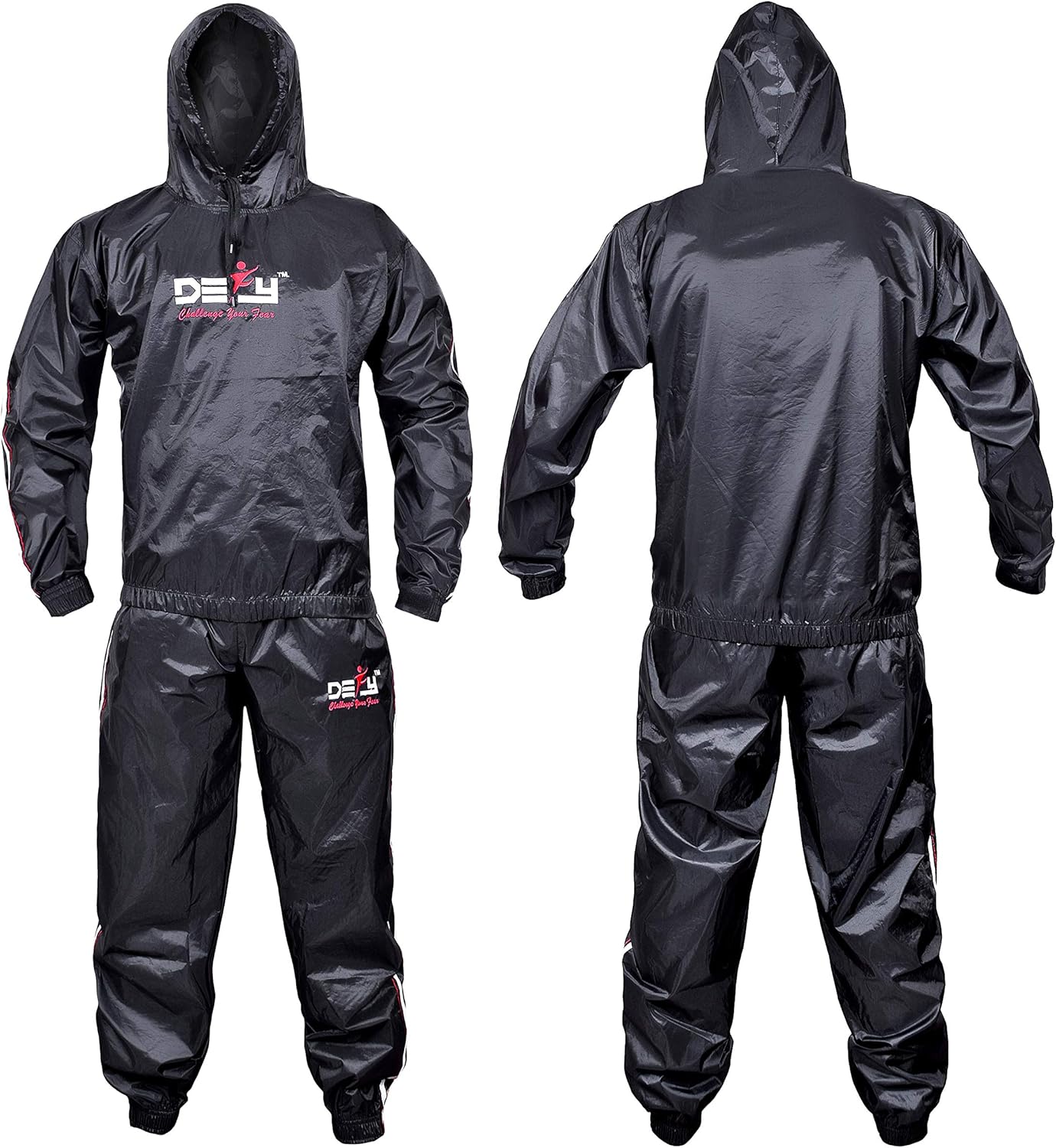 DEFY Heavy Duty Sweat Suit Sauna Exercise Gym Suit Fitness, Weight Loss, Anti-Rip, with Hood : Sports & Outdoors