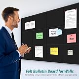 Bigingjia 12 Pack Felt Bulletin Board with Adhesive Tabs & 60 Pins view 3