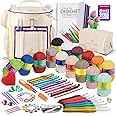 Crochet Kit for Beginners Adults and Kids - Beginner Crochet Kit for Adults with Step-by-Step Video Tutorials, Amigurumi and Crocheting Kit, Crochet Starter Kit with Soft Crochet Yarn and Crochet Bag