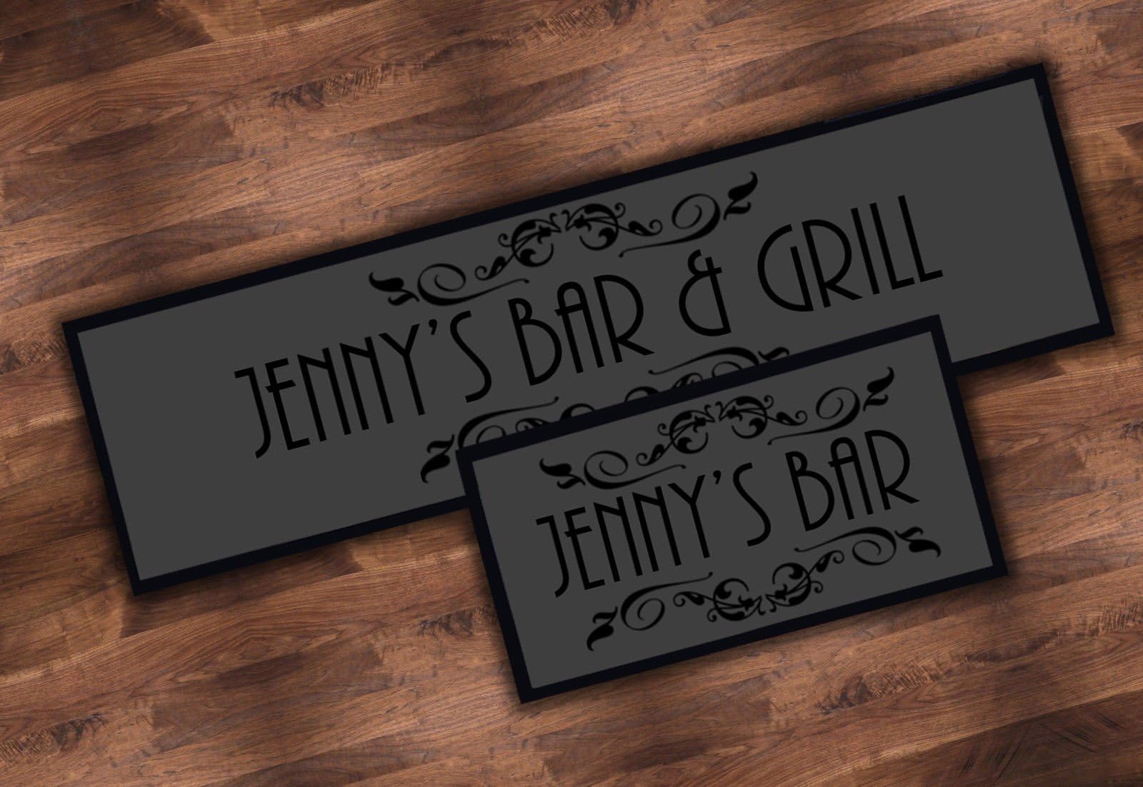 Personalised Cocktail BAR and Grill Runner Ideal for Home Pub Beer MAT Occasion (88x25)