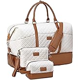 Weekender Bag, Large Travel Duffel Bag for Women, Carry on Overnight Bag with Shoe Compartment and Toiletry Bags